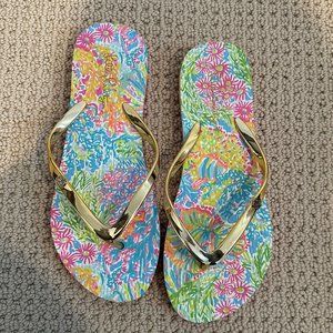 Lilly Pulitzer multicolor flip flops